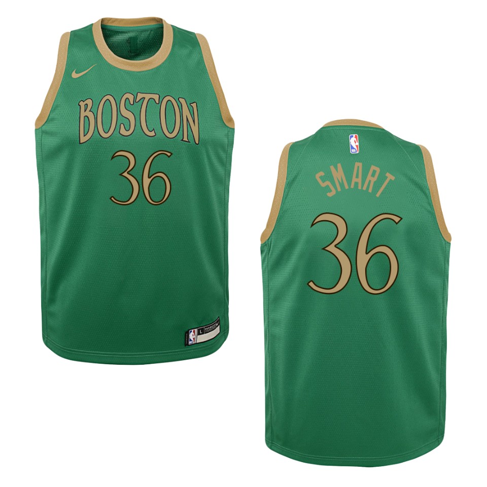 Youth Boston Celtics Marcus Smart #36 City 2019-20 Kelly Green Swingman Jersey 2401IRIW
